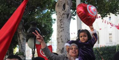 شارع الحبيب بورقيبة: احتفال حركة النهضة بذكرى الرابعة لثورة