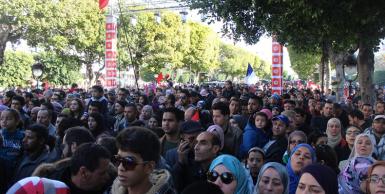 شارع الحبيب بورقيبة: احتفال حركة النهضة بذكرى الرابعة لثورة