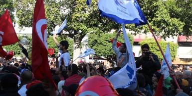 شارع الحبيب بورقيبة: احتفال حركة النهضة بذكرى الرابعة لثورة